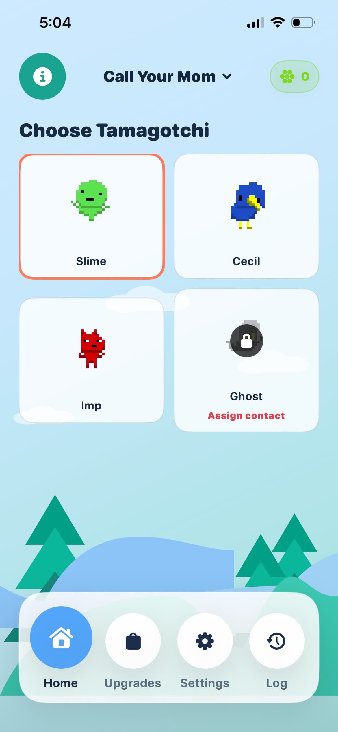 A row of hand-animated pixel art creatures in various emotional states